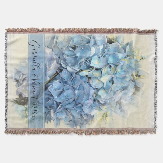 Blue Hydrangea Flower Wedding Keepomwille Deken (Voorkant)