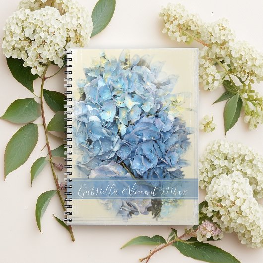 Blue Hydrangea Flower Wedding Notitieboek