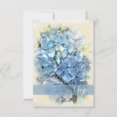 Blue Hydrangea Flower Wedding RSVP (Devant)