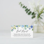 Blue Hydrangea Flowers Baby shower Book Request Informatiekaartje (Staand voorkant)