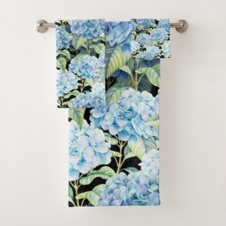 Blue Hydrangea Flowers Bad Handdoek