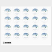 blue Hydrangea flowers Baptism Ronde Sticker (Vel)
