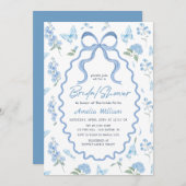 Blue Hydrangea Flowers Bridal Shower Invitation (Devant / Derrière)