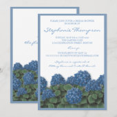 Blue Hydrangea Flowers Bridal Shower Invitation Kaart (Voorkant / Achterkant)