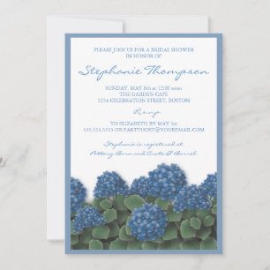 Blue Hydrangea Flowers Bridal Shower Invitation Kaart