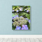 Blue Hydrangea Flowers Canvas Afdruk (Insitu (Houten vloer))