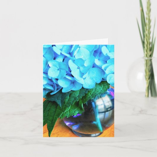 Blue Hydrangea Flowers Carte pour notes (Devant)