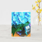 Blue Hydrangea Flowers Carte pour notes (Fleur jaune)