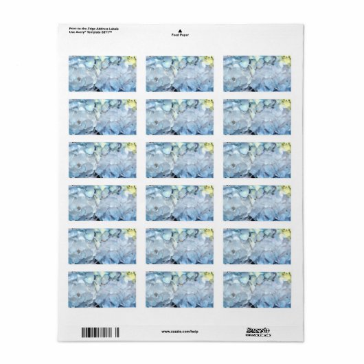 Blue Hydrangea Flowers Etiket (Full Sheet)