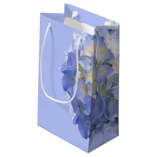 Blue Hydrangea Flowers Gift Custom Bericht Optie Klein Cadeauzakje (Achterkant Gekanteld)