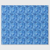 Blue Hydrangea Flowers pattered Cadeaupapier (Vlak)