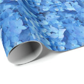 Blue Hydrangea Flowers pattered Cadeaupapier (Rol Hoek)