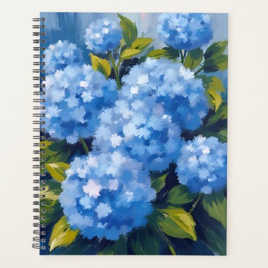 Blue Hydrangea Flowers Watercolor Floral Planner (Voorkant)