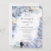 Blue Hydrangea Flowers Waterverf Wedding Kaart (Voorkant)