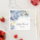 Blue Hydrangea Flowers Waterverf Wedding Servet (Insitu)