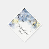 Blue Hydrangea Flowers Waterverf Wedding Servet (Hoek)