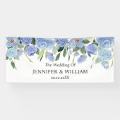 Blue Hydrangea Flowers Wedding Party Event Spandoek (Horizontaal)