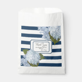Blue Hydrangea Garden Floral Navy Wit Dank u Bedankzakje