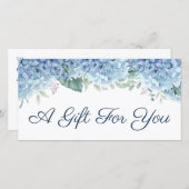 Blue hydrangea gift certificate (Voorkant / Achterkant)