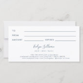 Blue hydrangea gift certificate (Achterkant)