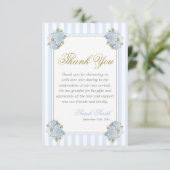 Blue Hydrangea Grand millennial Bedankkaart (Staand voorkant)