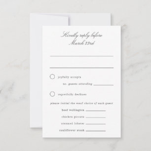 Blue Hydrangea Grand-millennial Wedding RSVP Kaart