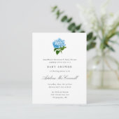 Blue Hydrangea Grandmillennial Baby shower Briefkaart (Staand voorkant)