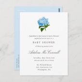 Blue Hydrangea Grandmillennial Baby shower Briefkaart (Voorkant / Achterkant)