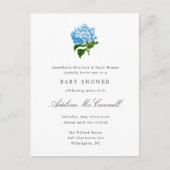 Blue Hydrangea Grandmillennial Baby shower Briefkaart (Voorkant)