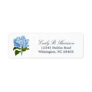 Blue Hydrangea Grandmillennial Retouradres Etiket