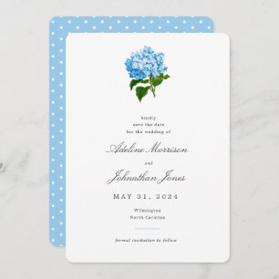 Blue Hydrangea Grandmillennial Traditional Kaart