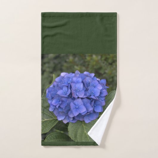 Blue Hydrangea Green Feuilles (Serviette à main)
