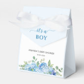 Blue Hydrangea Het is een Boy Baby shower Bedankdoosjes (Voorkant Zijde)