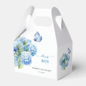 Blue Hydrangea Het is een Boy Baby shower Bedankdoosjes (Voorkant Zijde)