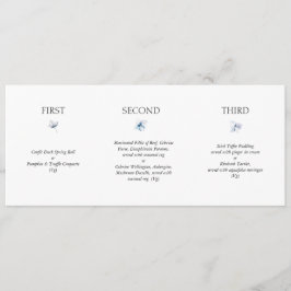 Blue Hydrangea Horizontal Wedding Menu