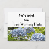 Blue Hydrangea House Warming Party Kaart (Voorkant)