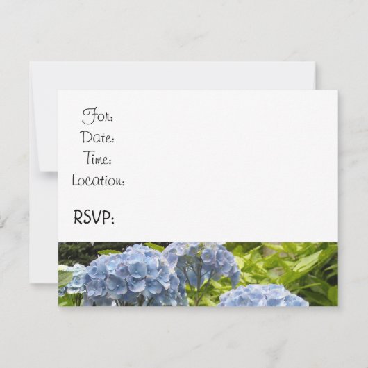 Blue Hydrangea House Warming Party Kaart (Achterkant)