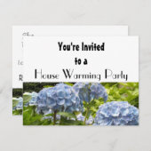 Blue Hydrangea House Warming Party Kaart (Voorkant / Achterkant)