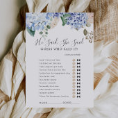 Blue Hydrangea Il Dit Qu'Elle A Dit Douche Carte D