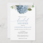 Blue Hydrangea Invitation de la douche nuptiale (Devant)