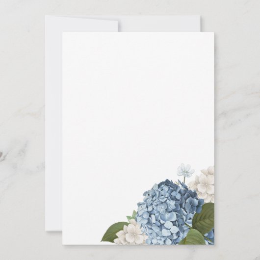 Blue Hydrangea Invitation de la douche nuptiale (Dos)