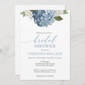 Blue Hydrangea Invitation de la douche nuptiale (Devant / Derrière)