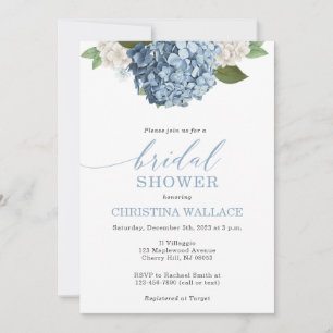 Blue Hydrangea Invitation de la douche nuptiale