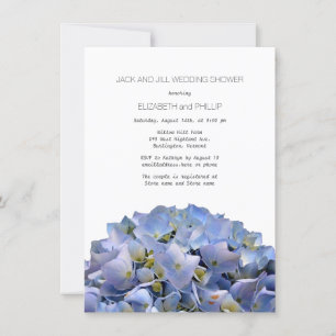 Blue Hydrangea Jack en Jill Wedding Shower Kaart