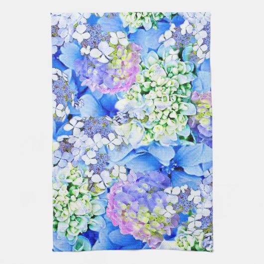 Blue Hydrangea Kitchen Towel Theedoek (Verticaal)