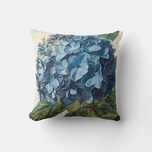 Blue Hydrangea  Kussen (Voorkant)