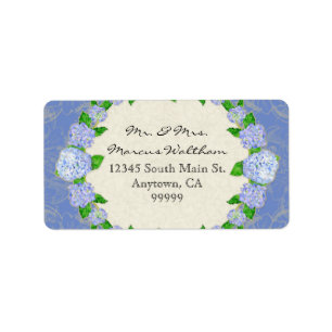 Blue Hydrangea Lace Floral Formal Elegant Business Etiket