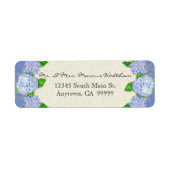 Blue Hydrangea Lace Floral Formal Elegant Business Etiket (Voorkant)