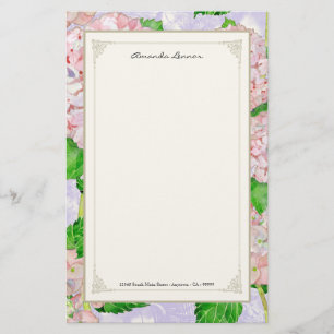 Blue Hydrangea Lace Floral Formal Elegant Weddings Briefpapier