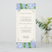 Blue Hydrangea Lace Floral Formal Elegant Weddings Kaart (Staand voorkant)
